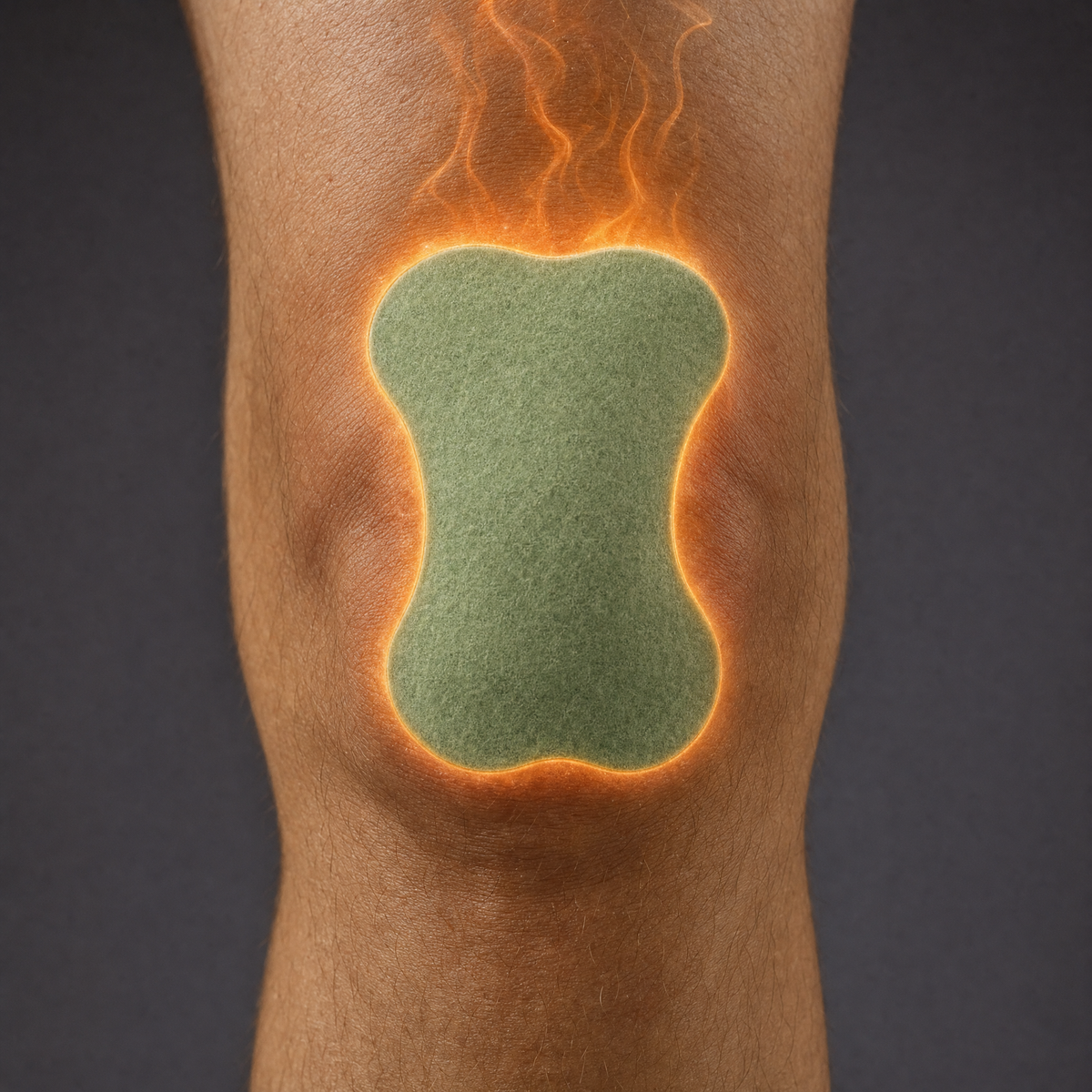 Parche de calor Kintex en la rodilla, calor difundido