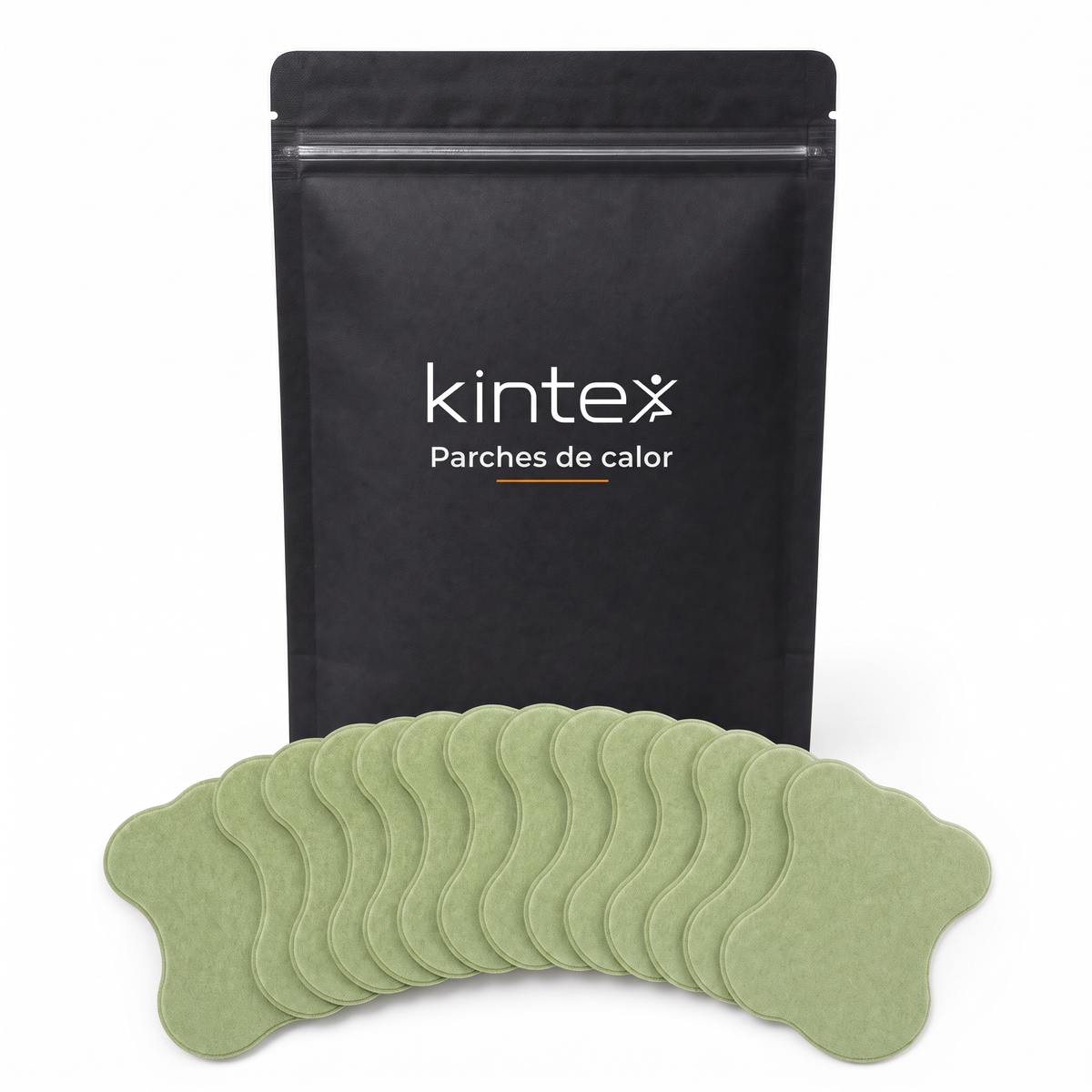 Parches de calor Kintex, bolsa negra y parches verdes